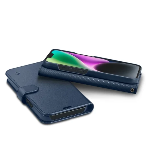 iPhone 14 Spigen Wallet S fliptok kék - 15