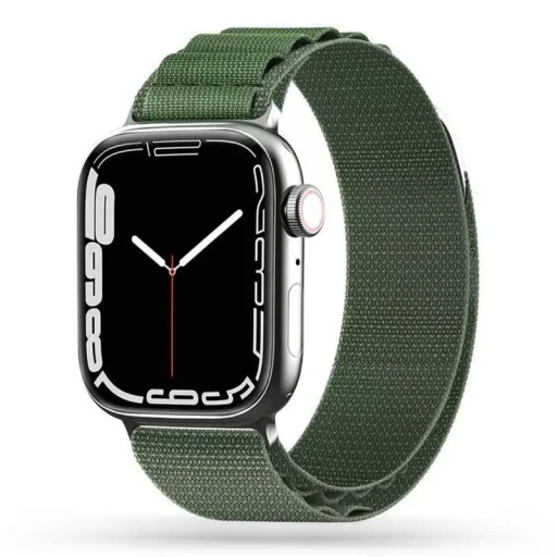Apple Watch 4/5/6/7/8/9/10/11/SE/Ultra (42/44/45/49mm) Tech-Protect Nylon Pro szíj military zöld - 7