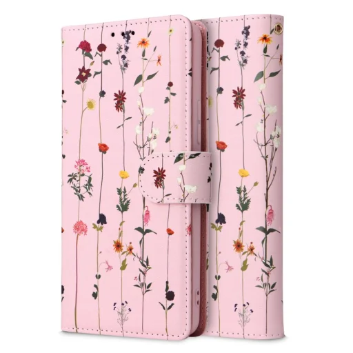 Samsung Galaxy A53 5G Tech-Protect Wallet fliptok virágoskert mintás rózsaszín - 1
