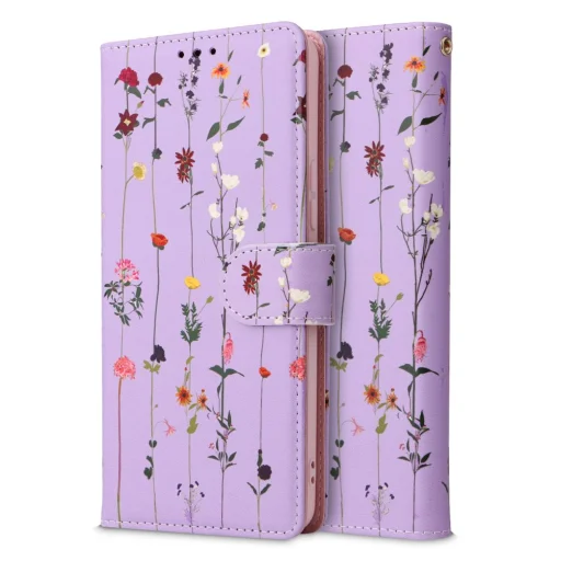 Samsung Galaxy A53 5G Tech-Protect Wallet fliptok virágoskert mintás lila - 1