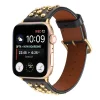 Apple Watch 4/5/6/7/8/SE (38/40/41mm) szegecses bőr óraszíj fekete Alphajack thumbnail