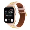 Apple Watch 4/5/6/7/8/SE (38/40/41mm) szegecses bőr óraszíj rózsaszín Alphajack thumbnail