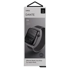 Apple Watch 4/5/6/7/8/SE (42/44/45mm) UNIQ Dante rozsdamentes acél óraszíj grafit