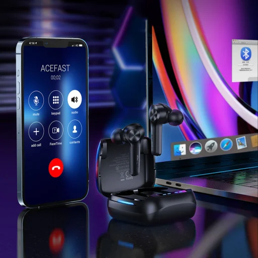 Acefast T4 gamer vezeték nélküli fülhallgató TWS Bluetooth 5.0 vízálló IPX5 fekete - 5