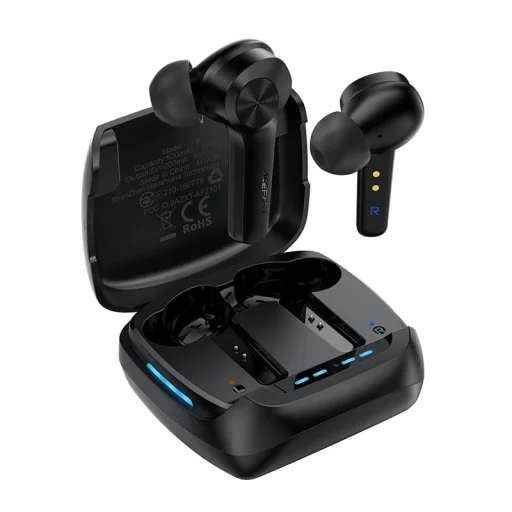 Acefast T4 gamer vezeték nélküli fülhallgató TWS Bluetooth 5.0 vízálló IPX5 fekete - 1