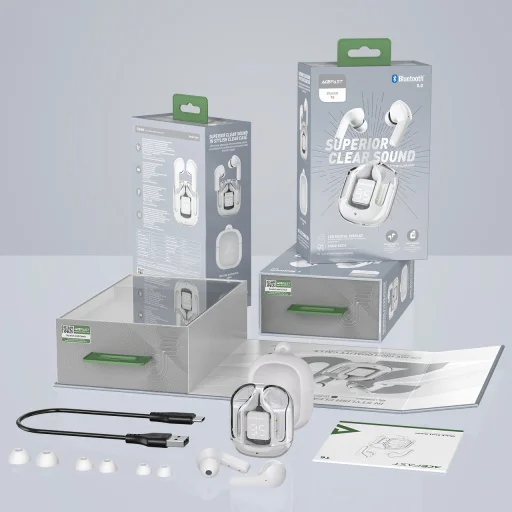 Acefast T6 Bluetooth vezeték nélküli fülhallgató vízálló TWS szürke - 10