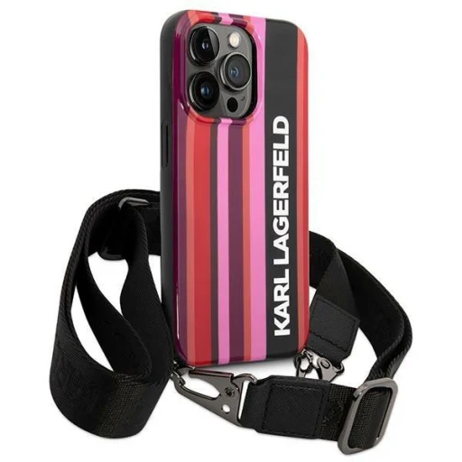 iPhone 14 Pro Max Karl Lagerfeld KLHCP14XSTSTP Color Stripes Strap tok rózsaszín - 4