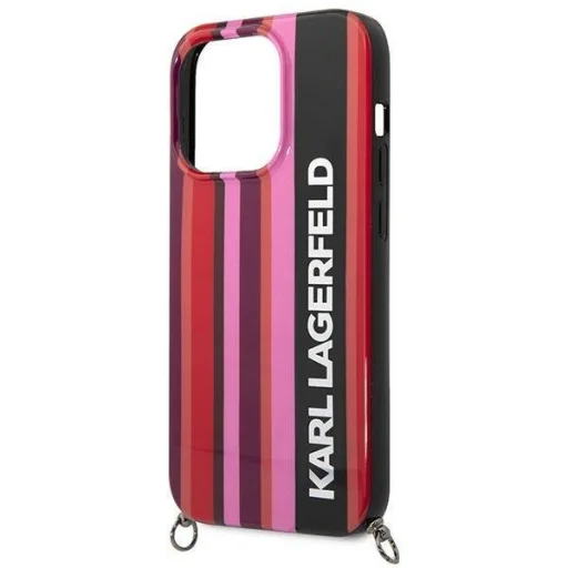 iPhone 14 Pro Max Karl Lagerfeld KLHCP14XSTSTP Color Stripes Strap tok rózsaszín - 7