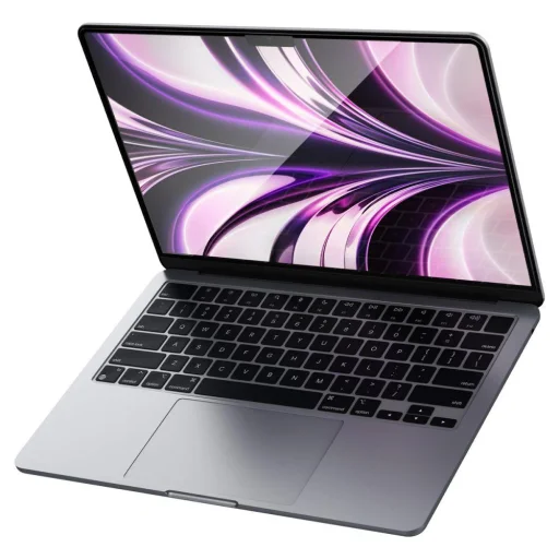 Macbook Air 13'' 2022 Spigen Glass FC üvegfólia fekete - 3