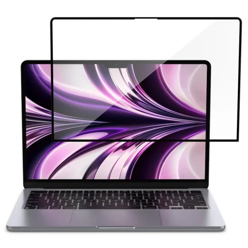 Macbook Air 13'' 2022 Spigen Glass FC üvegfólia fekete - 4