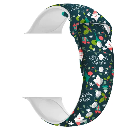 Apple Watch 4/5/6/7/8/SE/Ultra (42/44/45/49mm) karácsonyi mintás óraszíj Alphajack (XMAS-3) - 3