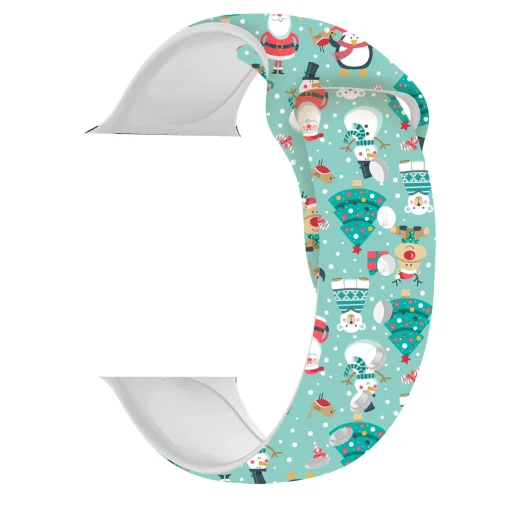 Apple Watch 4/5/6/7/8/SE (38/40/41mm) karácsonyi mintás óraszíj Alphajack (XMAS-4) - 3