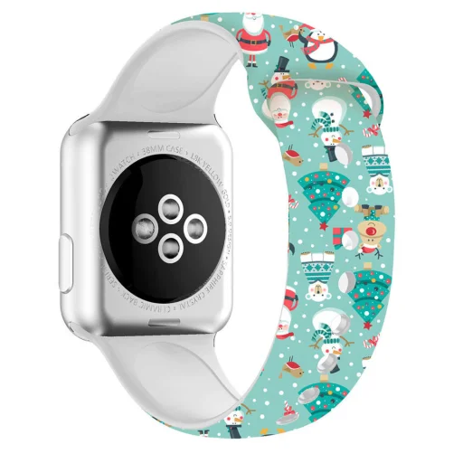 Apple Watch 4/5/6/7/8/SE (38/40/41mm) karácsonyi mintás óraszíj Alphajack (XMAS-4) - 4