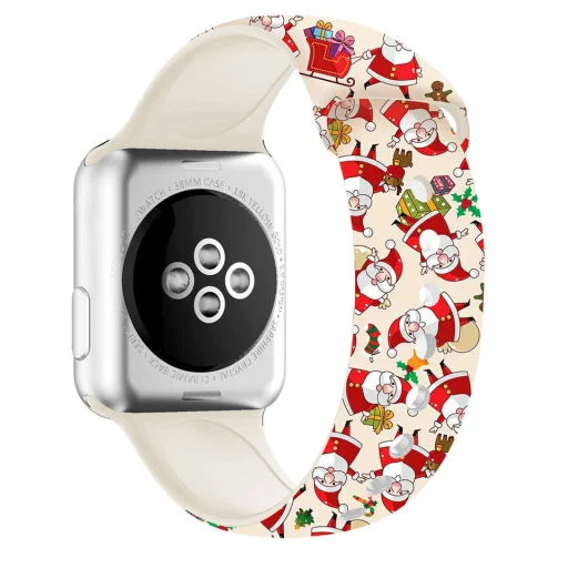 Apple Watch 4/5/6/7/8/SE (38/40/41mm) karácsonyi mintás óraszíj Alphajack (XMAS-5) - 4