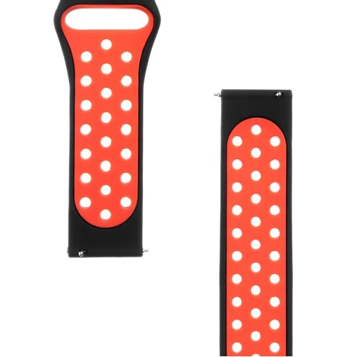 Tactical 711 Double szilikon óraszíj 22mm fekete/piros - 2