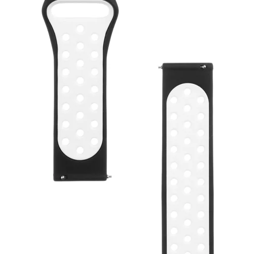 Tactical 702 Double szilikon óraszíj 20mm fekete/fehér - 2