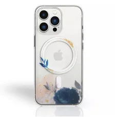 iPhone 14 Pro Max MagSafe-kompatibilis átlátszó virágmintás tok Alphajack (A)