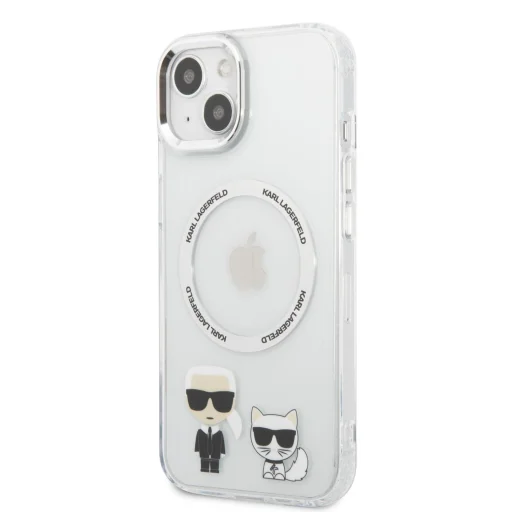iPhone 13 Karl Lagerfeld Karl és Choupette MagSafe kompatibilis tok átlátszó (KLHMP13MHKCT) - 1