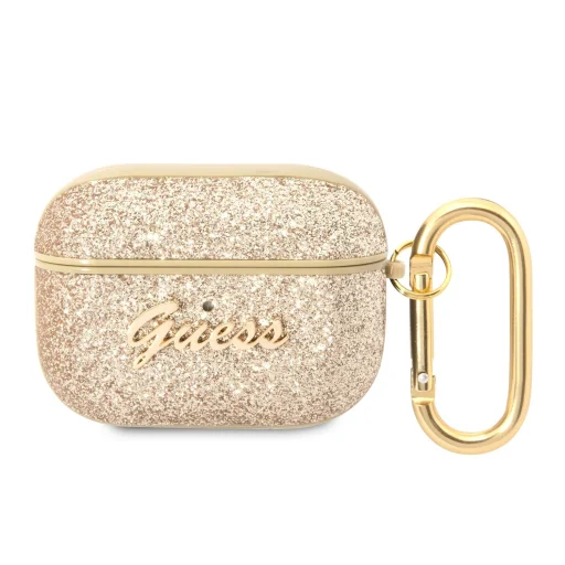 AirPods Pro Guess GUAPHGGSHD Glitter Flakes Metal Logo tok arany - 1
