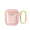 AirPods 1/2 Guess GUA2HGGSHP Glitter Flakes Metal Logo tok rózsaszín thumbnail
