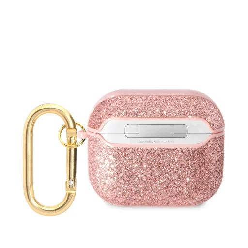 AirPods 3 Guess GUA3HGGSHP Glitter Flakes Metal Logo tok rózsaszín - 2