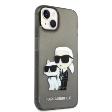 iPhone 14 Plus Karl Lagerfeld IML Glitter Karl és Choupette NFT tok fekete (KLHCP14MHNKCTGK)