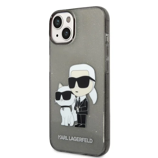 iPhone 14 Plus Karl Lagerfeld IML Glitter Karl és Choupette NFT tok fekete (KLHCP14MHNKCTGK) - 4