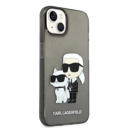 iPhone 14 Plus Karl Lagerfeld IML Glitter Karl és Choupette NFT tok fekete (KLHCP14MHNKCTGK) - 1