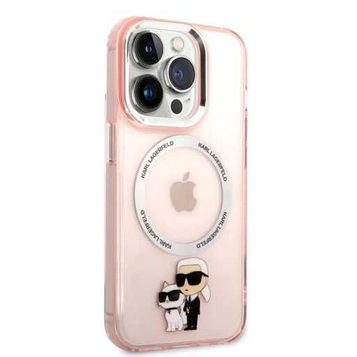 iPhone 14 Pro Karl Lagerfeld IML Karl és Choupette NFT MagSafe kompatibilis tok rózsaszín (KLHMP14LHNKCIP) - 5