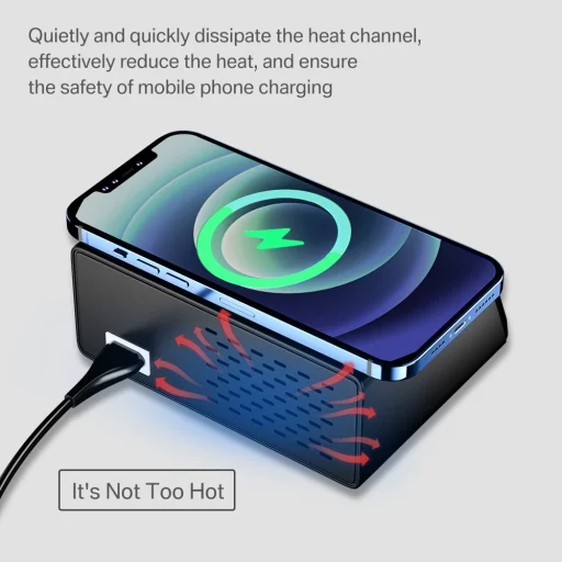 Töltőállomás X9 7xUSB + Type C 100W PD QC 3.0 + indukciós töltés - 5