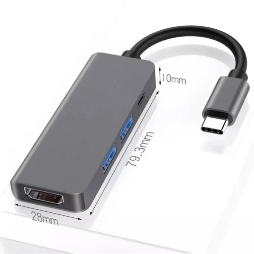 BYL-2011 4 az 1-ben USB Type C HUB (1x USB Type-C, 2x USB 3.0, 1x HDMI) - 3