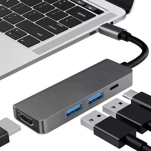 BYL-2011 4 az 1-ben USB Type C HUB (1x USB Type-C, 2x USB 3.0, 1x HDMI) - 4