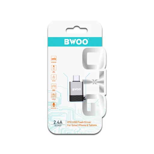 BWOO adapter BZ-35 USB - USB-C szürke OTG - 3