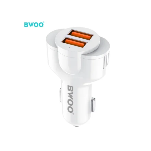 BWOO autós töltő CC52 2x USB 2.1A fehér - 2