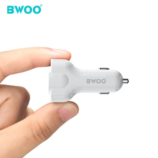 BWOO autós töltő CC58 PD 18W 1x USB-C 1x USB 2.4A fehér - 4