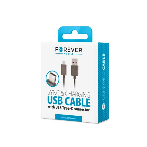 Forever USB - USB-C kábel 1,0 m 1A fekete - 2