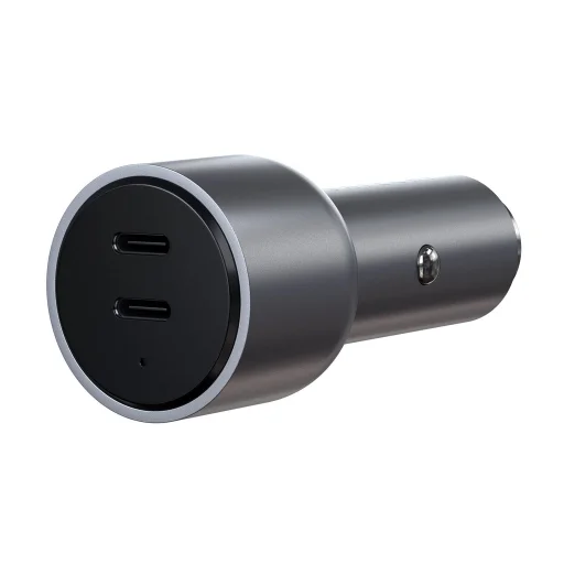 Satechi 40W Dual USB Type-C PD autós szivargyújtós töltő ezüst (ST-U2C40CCM) - 7