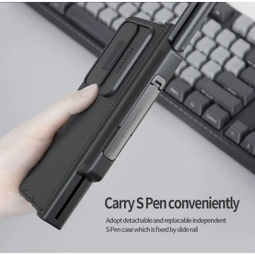 Samsung Galaxy Z Fold 4 5G Nillkin CamShield PRO Slot+Stand tok kék (S Pent nem tartalmaz) - 3