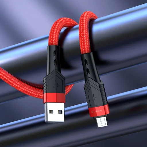 Borofone BU35 Influence USB - microUSB kábel 2.4A 1.2m piros - 4