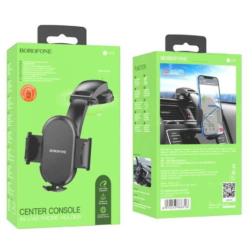 Borofone Charm BH73 autós telefontartó tapadókoronggal fekete - 3