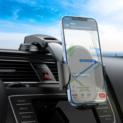 Borofone Charm BH73 autós telefontartó tapadókoronggal fekete - 4