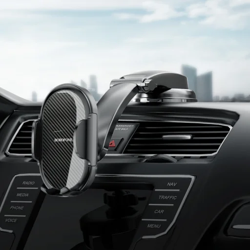 Borofone Charm BH73 autós telefontartó tapadókoronggal fekete - 7