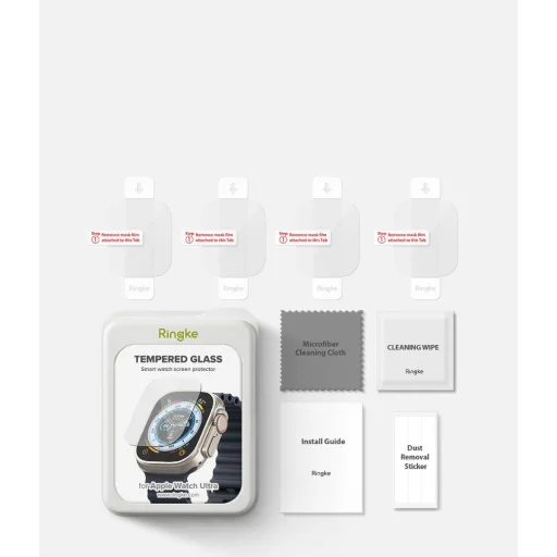 Apple Watch Ultra 1/2/3 (49mm) Ringke ID FC kijelzővédő üvegfólia 4db - 11