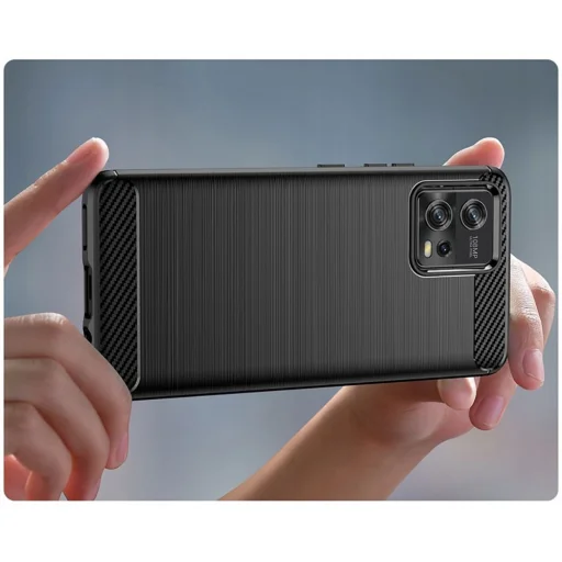 Motorola Moto G72 Tech-Protect carbon mintájú TPU tok fekete - 5