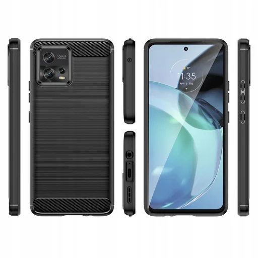 Motorola Moto G72 Tech-Protect carbon mintájú TPU tok fekete - 6