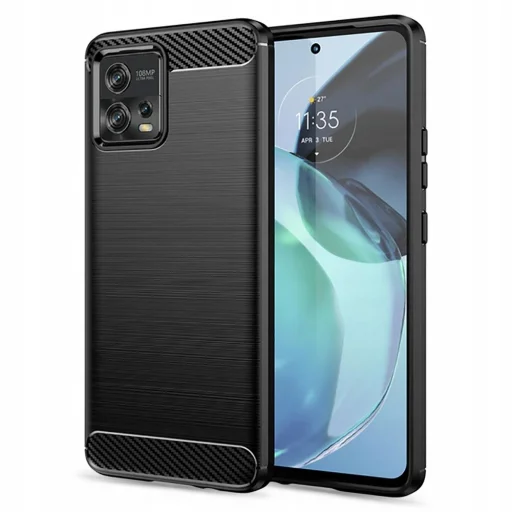 Motorola Moto G72 Tech-Protect carbon mintájú TPU tok fekete - 1