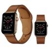 Apple Watch 4/5/6/7/8/SE (38/40/41mm) PU bőr óraszíj világosbarna Alphajack thumbnail