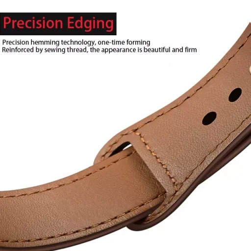 Apple Watch 4/5/6/7/8/SE/Ultra (42/44/45/49mm) PU bőr óraszíj konyakbarna Alphajack - 3