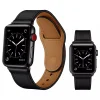 Apple Watch 4/5/6/7/8/SE/Ultra (42/44/45/49mm) PU bőr óraszíj fekete Alphajack thumbnail