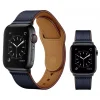Apple Watch 4/5/6/7/8/SE (38/40/41mm) PU bőr óraszíj tengerészkék Alphajack thumbnail